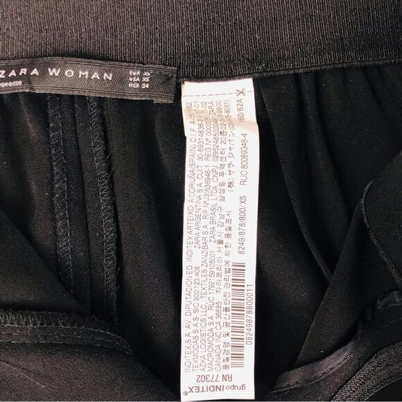 Zara Wide Leg Black Rainbow Side Stripe High Waist Pants Front Zip Flowy Fabric - Picture 9 of 16